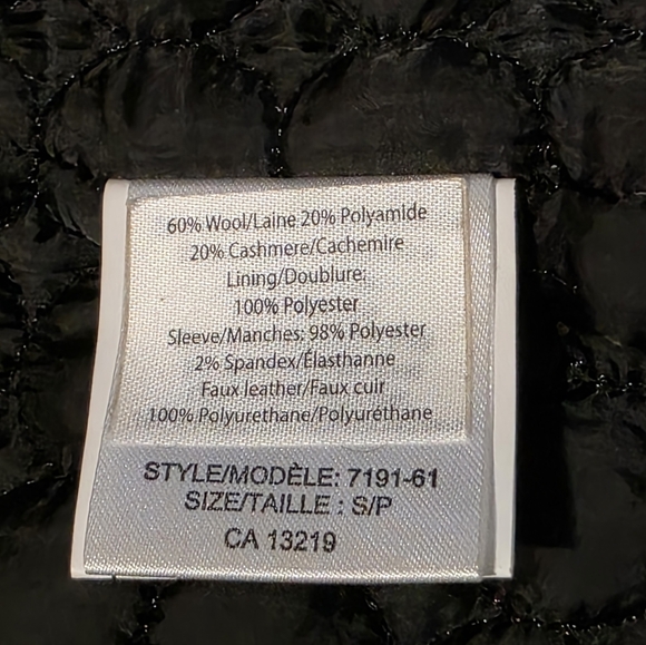 Lyse Spenard Wool Cashmere Black Asymmetrical Peacoat Women’s Small Classic A81 - Picture 8 of 11